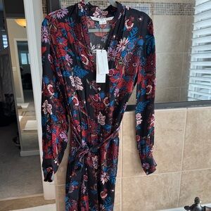 NWT Veronica Beard Black Multi Leanne Floral Dress Size 8